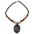 Halskette mit Anhänger aus Achat und Ebenholz - Handgefertigte Halskette aus afrikanischem Holz und Achat