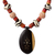 Ebony and ceramic pendant necklace, 'All Things New' - Ebony and ceramic pendant necklace (image 2d) thumbail