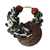 Coconut shell and bull horn beaded bracelet, 'Zebra' - Coconut shell and bull horn beaded bracelet