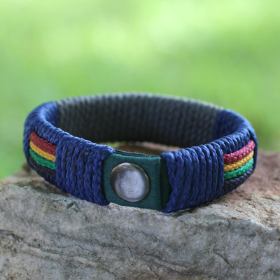 Men's wristband bracelet, 'Traditions of Africa' - Men's Wristband Bracelet