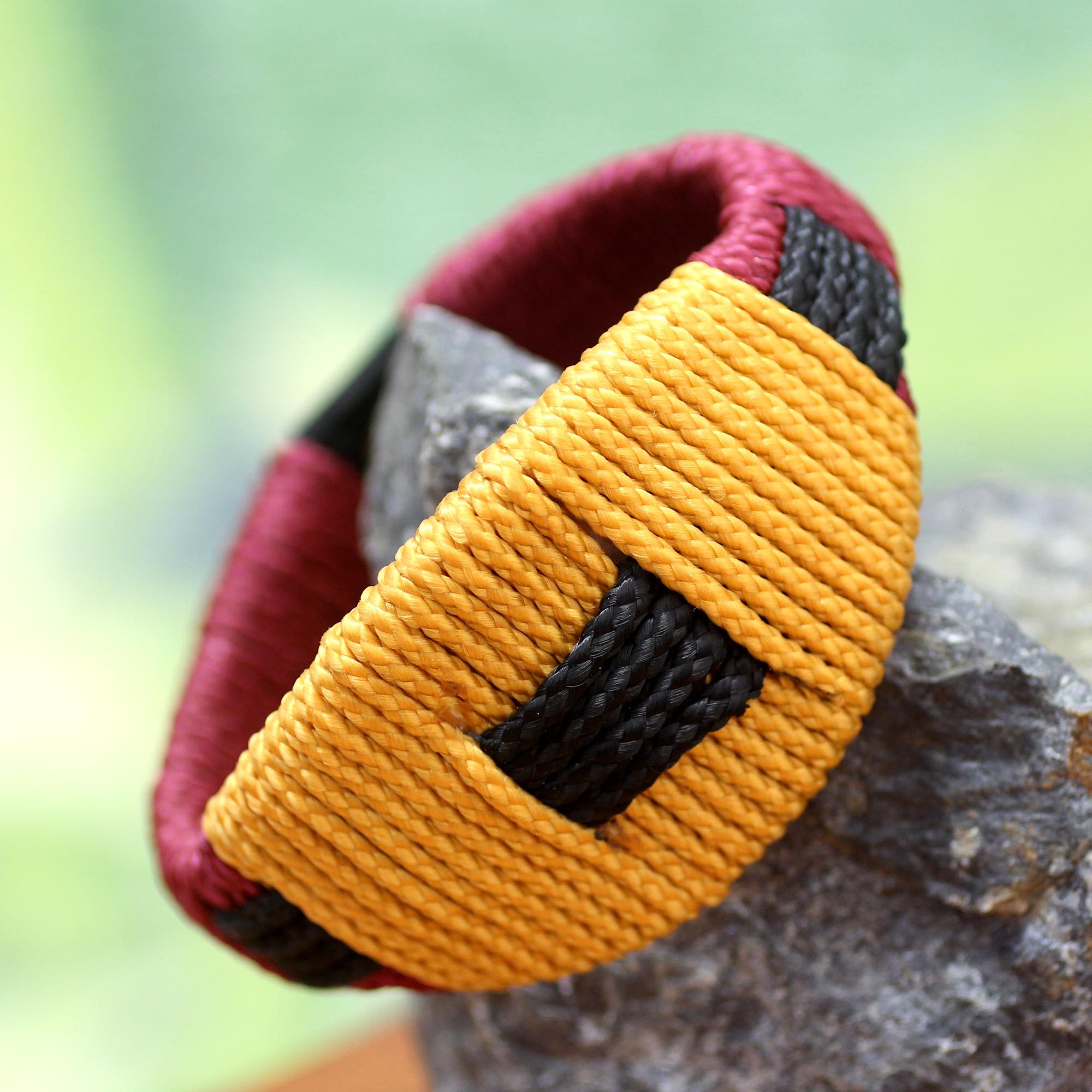 Men's Handcrafted Wristband Bracelet Live Long NOVICA