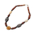 Terracotta and bauxite beaded necklace, 'Hie Hor Mor' - Terracotta and bauxite beaded necklace