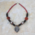 Agate and wood pendant necklace, 'African Wisdom' - Agate and Wood Beaded Pendant Necklace (image 2) thumbail