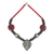 Halskette mit Anhänger aus Achat und Holzperlen