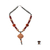Agate and ceramic pendant necklace, 'African Queen of Peace' - Agate and Ceramic Pendant Necklace