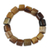 Bull horn stretch bracelet, 'Korleki in Brown' - Beaded Horn Bracelet thumbail