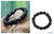 Bull horn stretch bracelet, 'Korleki in Black' - Fair Trade Bull Horn Beaded Bracelet thumbail