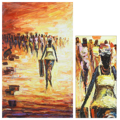 'Bewegung II' - Original afrikanisches Gemälde