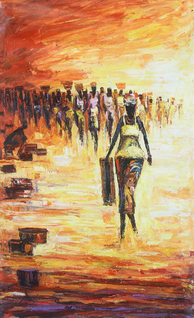 'Bewegung II' - Original afrikanisches Gemälde