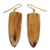 Bull horn dangle earrings, 'Brown Enyefewu' - Modern Horn Dangle Earrings thumbail