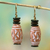 Terracotta beaded earrings, 'Dondo' - Unique Ceramic Dangle Earrings thumbail
