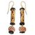 Bamboo and terracotta dangle earrings, 'Adwenepa' - Handmade Ceramic and Bamboo Dangle Earrings