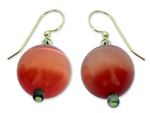 Beaded earrings, 'Afriyie' - Artisan Crafted Cat's Eye Earrings