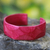 Leather cuff bracelet, 'African Rose' - African Leather Cuff Bracelet (image 2) thumbail