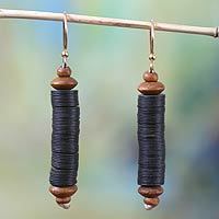 Beaded dangle earrings, 'Paglayiri'