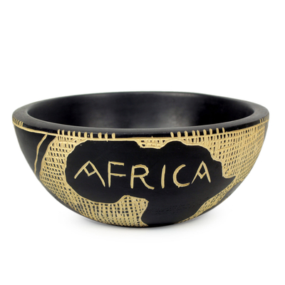 Handcrafted Wood Decorative Bowl from Ghana