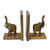 Wood bookends, 'Good Luck Elephant' (pair) - Hand Carved Wood Bookends from Africa (Pair)