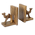 Wood bookends, 'Happy Camels' (pair) - Hand Carved Wood Bookends (Pair) thumbail