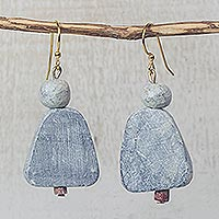 Soapstone dangle earrings, 'Woman of Law' - Soapstone Dangle Earrings