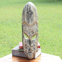 African wood mask, 'Senufo Beauty' - Ivory Coast Wood Mask