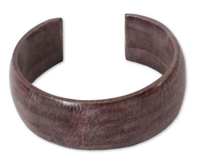 Leather cuff bracelet, 'Annula in Plum' - Leather Cuff Bracelet