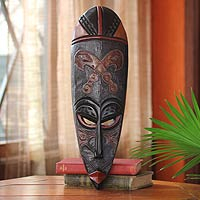 Ghanaian wood mask, 'Sword of War'