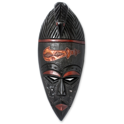 Máscara de madera de Ghana - Máscara de madera africana hecha a mano