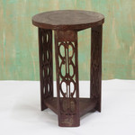 Wood side table, 'African Endurance' - Wood side table
