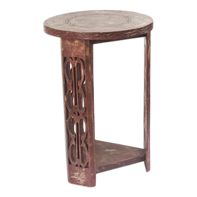 Wood side table, 'African Endurance' - Wood side table