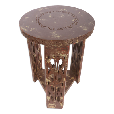 Wood side table, 'African Endurance' - Wood side table