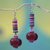 Bull horn dangle earrings, 'Colors of Joy' - Bull horn dangle earrings