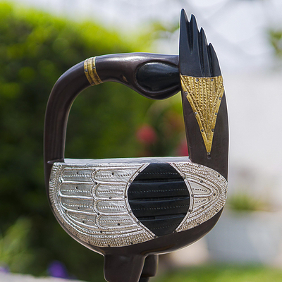 Wood sculpture, 'Ashanti Sankofa Bird' - Wood sculpture