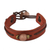 Men's leather wristband bracelet, 'Red Standout' - Men's Unique Modern Leather Wristband Bracelet (image 2a) thumbail