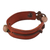 Men's leather wristband bracelet, 'Red Standout' - Men's Unique Modern Leather Wristband Bracelet (image 2c) thumbail