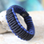 Men's wristband bracelet, 'Blue and Black Amina' - Men's Wristband Bracelet from Africa thumbail