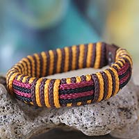 Men's wristband bracelet, 'Mystique of Africa' - Men's wristband bracelet