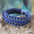 Men's wristband bracelet, 'Blue and Gray Hausa' - Men's wristband bracelet thumbail