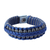 Men's wristband bracelet, 'Blue and Gray Hausa' - Men's wristband bracelet (image 2a) thumbail