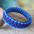Bangle bracelet, 'Queen Amina in Blue Parallel' - Bangle bracelet thumbail