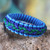 Bangle bracelet, 'Blue and Green Hausa' - Hand Crafted African Bangle Bracelet