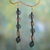 Recycled bead dangle earrings, 'Pretty Taupe' - Handcrafted Modern Recycled Glass Dangle Earrings thumbail
