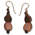 Recycled bead dangle earrings, 'Peach Allure' - Modern Recycled Glass Bead Earrings thumbail