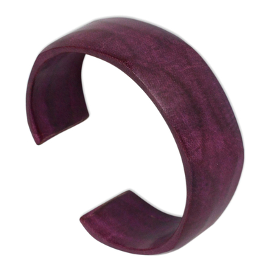 Leather cuff bracelet, 'Dasba in Mauve' - Leather cuff bracelet