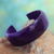 Leather cuff bracelet, 'Annula in Purple' - Artisan Crafted Leather Cuff Bracelet (image 2) thumbail