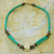 Bone beaded necklace, 'Green Laafi' - Bone and Recycled Beaded Necklace (image 2) thumbail