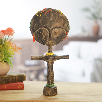 Fruchtbarkeitspuppe aus Holz, 'Ashanti Donkor' - Fruchtbarkeitspuppe aus Holz