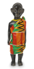 Wood sculpture, 'Ga Chief' - African Wood Sculpture with Cotton Kente thumbail