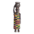 Wood sculpture, 'Homowo Festival II' - African Wood Sculpture with Cotton Kente thumbail