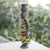 Holzskulptur - Afrikanische Holzskulptur mit Kente aus Baumwolle