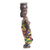 Wood sculpture, 'Homowo Festival II' - African Wood Sculpture with Cotton Kente (image 2d) thumbail